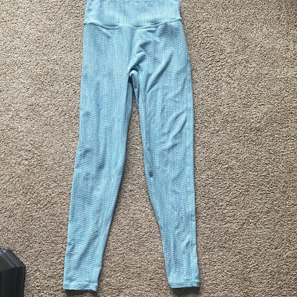 P'tula Light Blue Textured Leggings